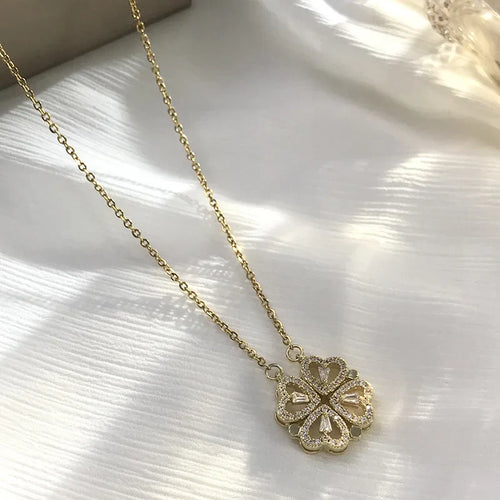 Collana Cuore Apribile Quadrifoglio