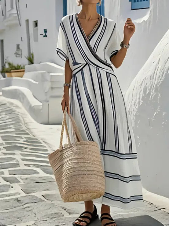Abito Boho Righe Retrò Estate