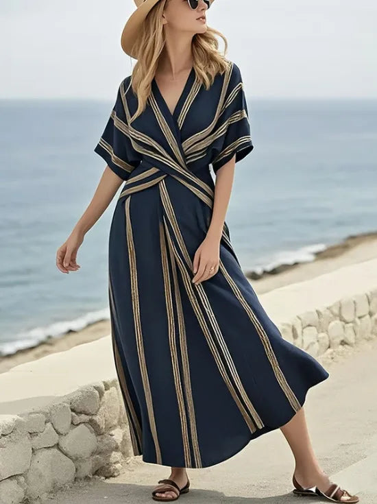 Abito Boho Righe Retrò Estate